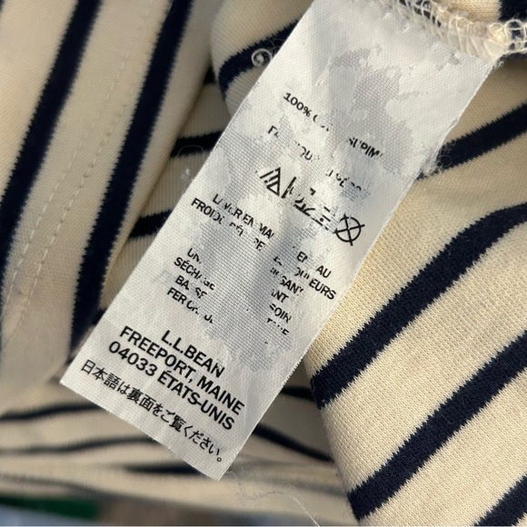 LL BEAN Striped Cream and Black Women's Top S - Picture 6 of 10